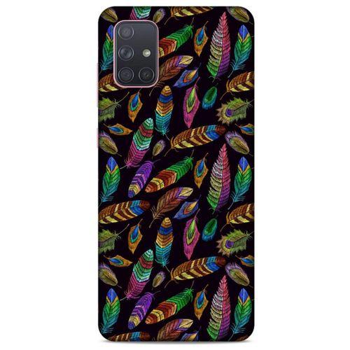 Samsung Galaxy A71 Kılıf Desenli Özel Seri Tüyler (15) Antişok Kılıf