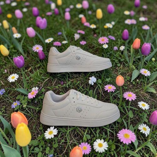 Crosberg 308 Beyaz Cilt Düz Taban Spor Ayakkabı