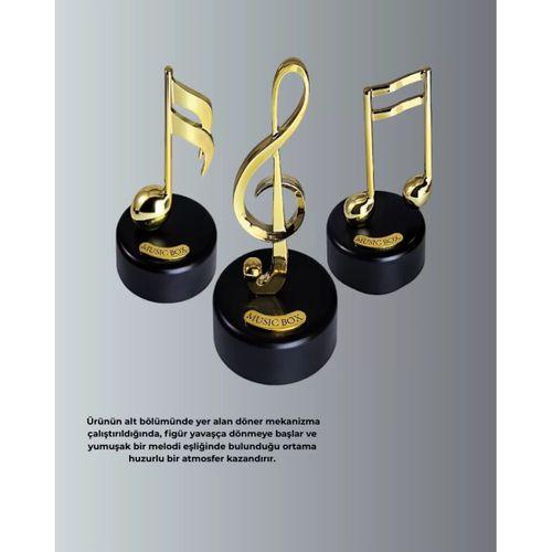 Altın Sol Anahtarı Müzik Kutusu Döner Mekanizmalı