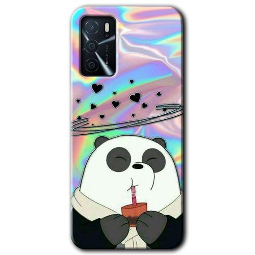 BeRa Aksesuar Oppo A16 Kılıf Baskılı Kapak - Milkshake Panda +Tam Kaplayan Mat Seramik