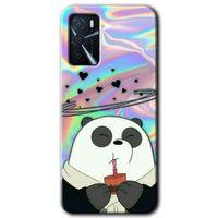 BeRa Aksesuar Oppo A16 Kılıf Baskılı Kapak - Milkshake Panda +Tam Kaplayan Mat Seramik