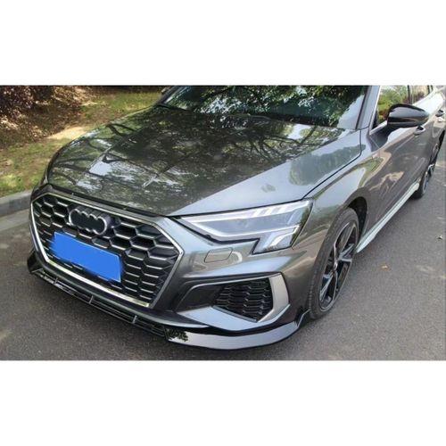 Audi A3 Uyumlu 2021+ Ön Lip (Parlak Siyah)