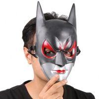 Kırmızı Gözlü Siyah Batman Maske - Lastikli Batgirl Maskesi 28x17 cm