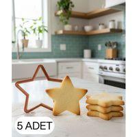 5Li Yıldız Figürlü Kurabiye Kalıbı ve Hamur Kesici Şeker ve Oyun Hamuru İçin Tek Parça Kalıp