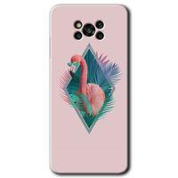 Poco x3 Pro Kılıf Baskılı Kapak - Flamingo + 5D Tam Kaplayan Cam
