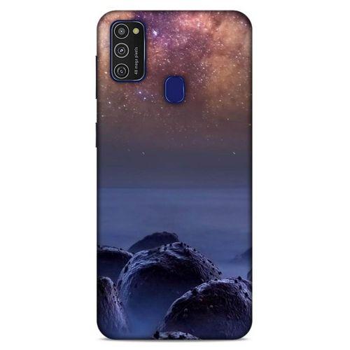 Lopard Samsung Galaxy M21 Uyumlu Kılıf Gece'S (26) Tpu Silikon Kılıf Bordo