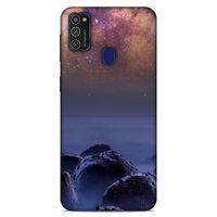 Lopard Samsung Galaxy M21 Uyumlu Kılıf Gece'S (26) Tpu Silikon Kılıf Bordo