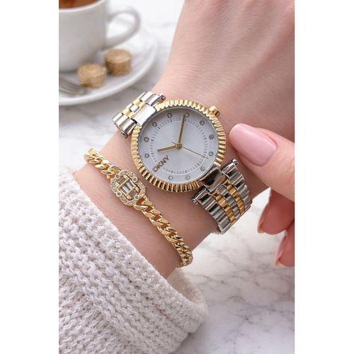 DKNY 2 Yıl Garantili 5 Atm Suya Dayanıklı Kararma Renk Atma Yapmaz Kadın Kol Saati+Bileklik DL042.65