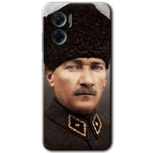 Xiaomi Redmi 10 5G HD Baskılı Kılıf + 9D Tam Ekran Koruyucu - Başkomutan Atatürk