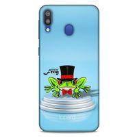 Samsung Galaxy M20 Kılıf FunnyMaX (7) Telefon Kılıfı Açık Mavi Kurbağa