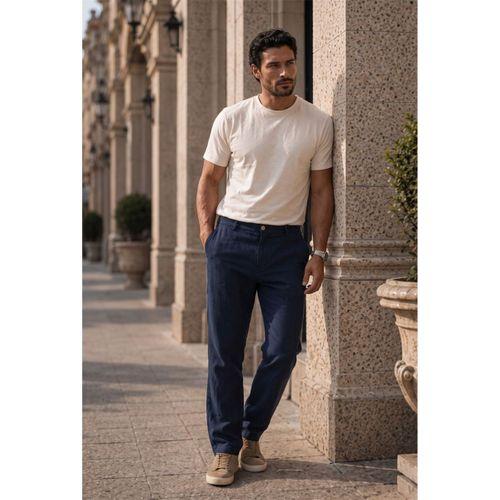 Sorrentino Relax Fit %100 Pamuk Flamlı Kumaş Erkek Jogger Pantolon - Lacivert