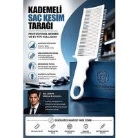 Profesyonel Berber ve Ev Tipi Kademeli Saç Kesim Tarağı Kuaför Amatör Uyumlu Makine Üstü Fade Tarağı