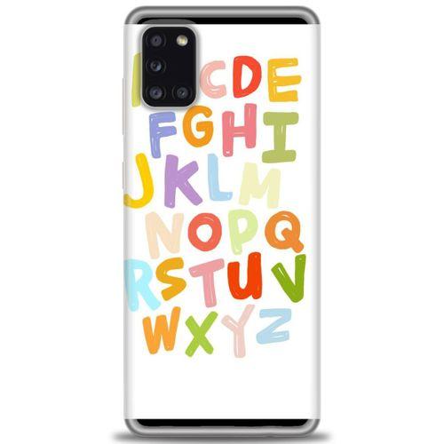 Samsung Galaxy A31 Kılıf HD Baskılı Kılıf - Alfabe + Tam Ekran Koruyucu