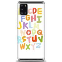 Samsung Galaxy A31 Kılıf HD Baskılı Kılıf - Alfabe + Tam Ekran Koruyucu