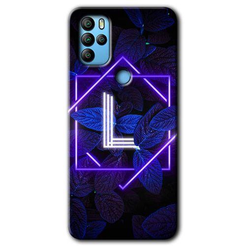 GM 21 Pro Kılıf HD Desen Baskılı Arka Kapak - Dark Neon Yaprak L Harfi + Kırılmaz Cam