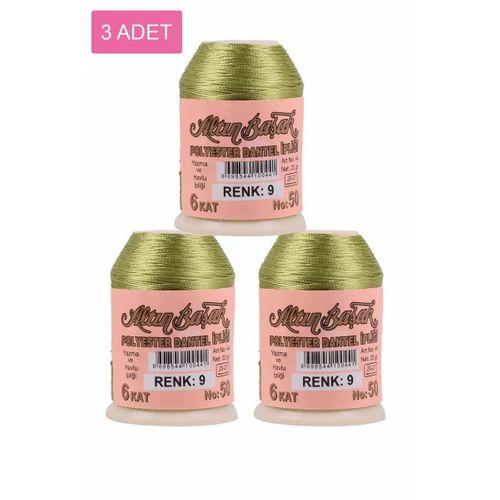 3 Adet Altınbaşak Oya ve Dantel İpi 20 gr - Royaleks - No: 009