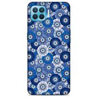 Oppo Reno 4 Lite Uyumlu Kılıf Mavi Delisi (37) Silicone Cover Daireler