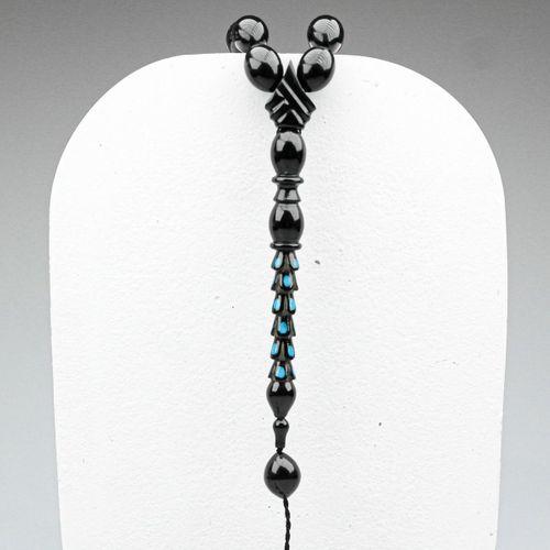 Oltu Taşı Özel Seri Palmiye Desen İmame Oyma İşçilikli Tespih