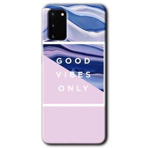 Galaxy S20 Kılıf HD Desen Baskılı Arka Kapak - Good Vibes + Kırılmaz Cam