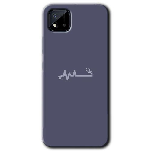 Realme C11 Kılıf HD Desen Baskılı Arka Kapak + Temperli Cam - Sigara Zararlıdır