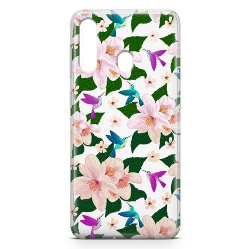 Samsung Galaxy M40 Kılıf Karanfil Kuşlar Arka Kapak Koruma Desenli Full Koruyucu