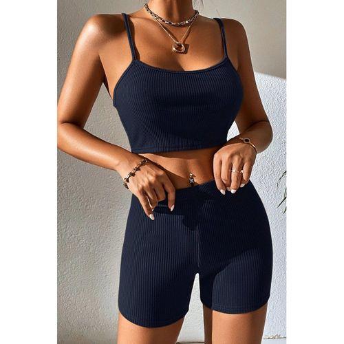 Kadın Lacivert Şortlu Kaşkorse Gecelik Takım