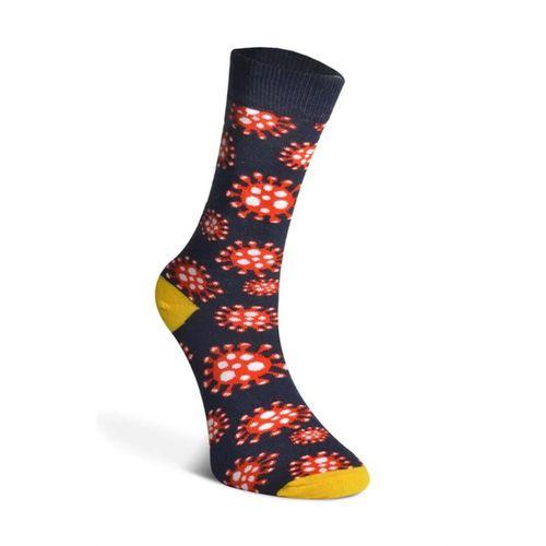 Virüs Desenli Çorap Erkek Uzun Çorap Clb