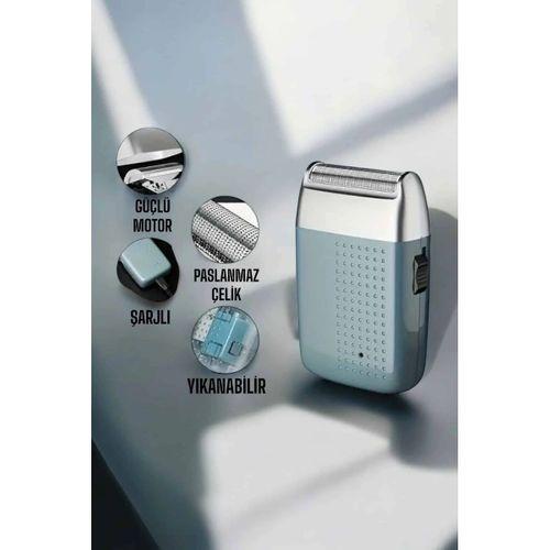 Tıraş Makinesi Sinek Kaydı Paslanmaz Çelik Taşınabilir Şarjlı