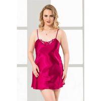 Büyük Beden Vişne Kısa Saten Gecelik