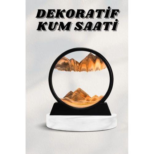 7 Inç Mavi Orta Boy Dekoratif Yuvarlak Şık Kum Tablosu Modern Dekoratif Süs