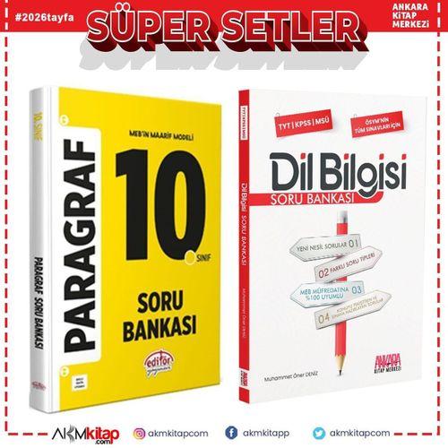 Editör 10. Sınıf Paragraf ve AKM Dil Bilgisi Soru Bankası Seti 2 Kitap