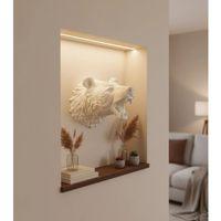 Dekoratif Beyaz Ayı Duvar Heykeli Asılabilir Hediyelik 25x19 Cm