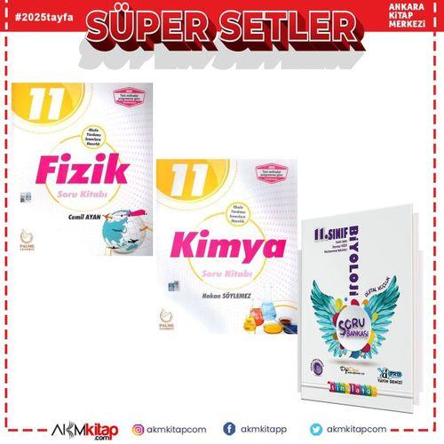 Palme 11.Sınıf Fizik Kimya ve Yayın Denizi Biyoloji Soru Bankası Seti 3 Kitap