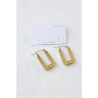 Dikdörtgen Çelik Küpe - Altın