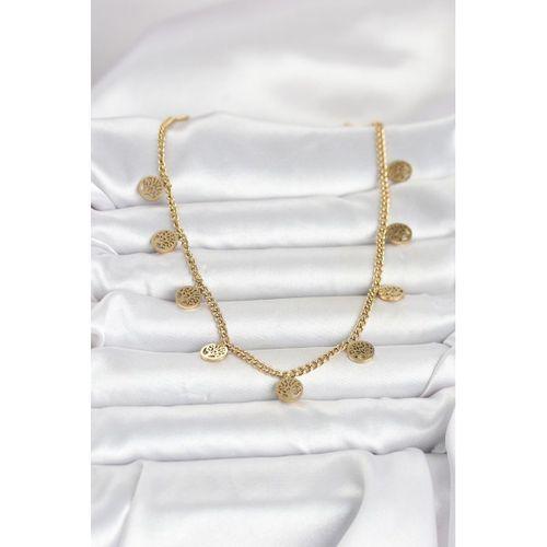 316L Çelik Gold Renk Yaşam Ağacı Model Kadın Kolye