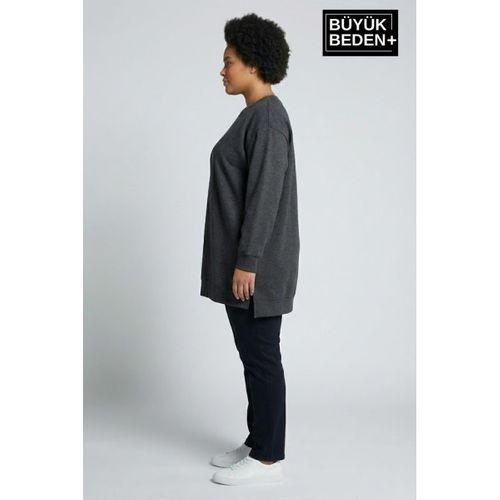 Kadın Tunik Büyük Beden ince Sweatshırt SPR26BTK990