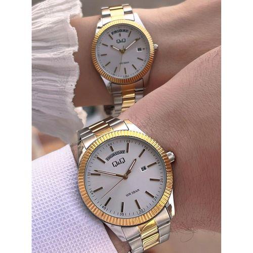 Q&Q Çelik Kordon 2 Yıl Garantili 3 Atm Suya Dayanıklı Sevgili Ve Ciftlere Özel Kol Saati QQ.CF001.3