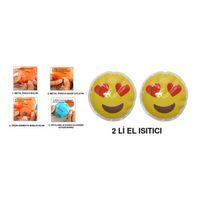 Kalp Emoji Cep Sobası,El Isıtıcı,2 Adet Sıcak Su Torbası Pvc 9Cm