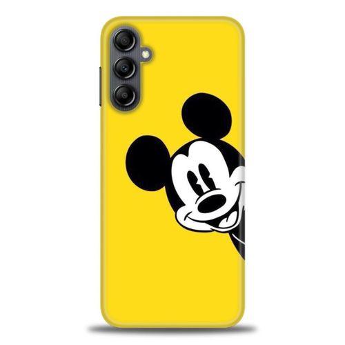 Samsung Galaxy A14 Kılıf HD Baskılı Kılıf - Sarı Mickey Mouse + Tam Ekran Koruyucu