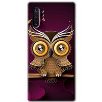 Samsung Galaxy Note 10 Plus HD Baskılı Kılıf + 9D Tam Ekran Koruyucu - Owl Bird Branch