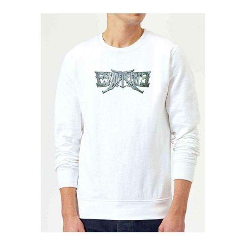 Escape The Fate Etffinal Logo Baskılı Beyaz Erkek Sweatshirt