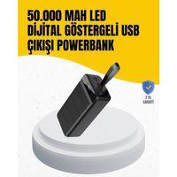 50.000 Mah Kapasiteli Powerbank – Hızlı Şarj Destekli, 4 Usb Portlu, Led Işıklı Taşınabilir Enerji Deposu