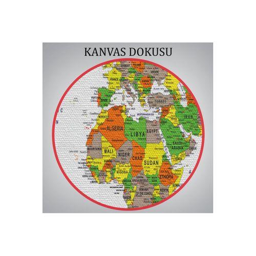 Dünya Haritası Dekoratif Kanvas Tablo Son Derece Detaylı ve Eğitici 1570