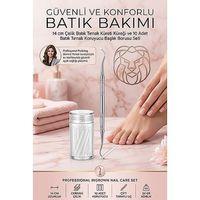Batık Tırnak Küreti Küreği ve 10 ADET Batık Tırnak Koruyucu Başlık Borusu Seti 14 cm Çelik 723628