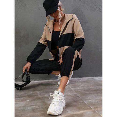 Kadın Uzun Kollu Kapşonlu önden Fermuarlı Viskon Iki Iplik Bluz Ve Pantolon Ikili Takım