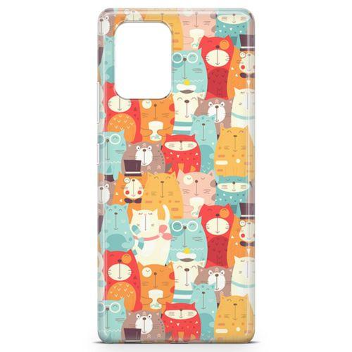 Samsung Galaxy A91 Kılıf Tombul Kediler Arka Kapak Koruma Desenli Full Koruyucu