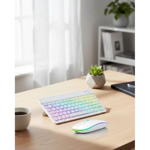 Aydınlatmalı Kablosuz Klavye Mouse Seti Bluetooth Bağlantılı Çoklu Cihaz Uyumlu