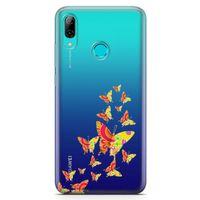 Huawei Y7 2019 Kılıf Colorful Kelebek Arka Kapak Koruma Desenli Full Koruyucu