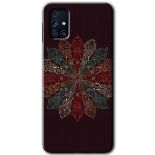 Samsung Galaxy M31s Kılıf Kapak - Mandala Flower Wal +Hayalet Ekran Yandan Gözükmez