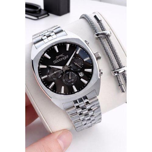 Slazenger İtalyan Tasarım Bileklik Hediyeli 2 Yıl Garantili 10 Atm Çelik Erkek Kol Saat ESL.2574.350